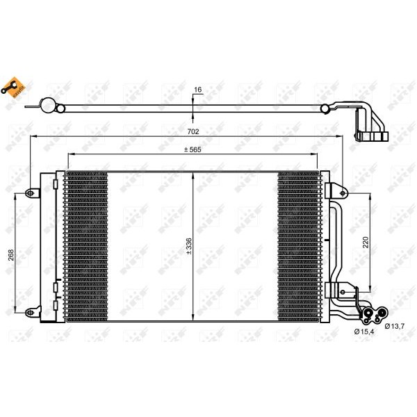 Слика на Ладник за клима NRF EASY FIT 35910 за VW Polo 5 (6R) 1.4 BiFuel - 82 коњи Бензин/Автогаз (LPG)