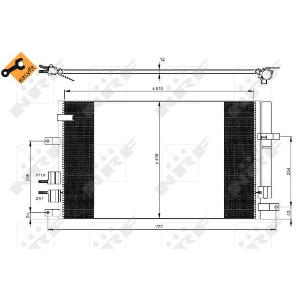 Слика на Ладник за клима NRF EASY FIT 35911 за Alfa Romeo 159 Sedan 1.8 TBi - 200 коњи бензин