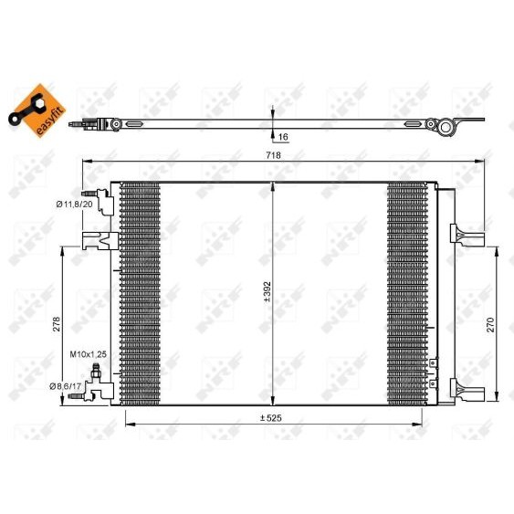 Слика на Ладник за клима NRF EASY FIT 35918 за Opel Astra J Sedan 1.3 CDTI - 95 коњи дизел