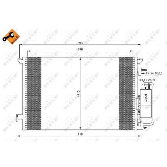 Слика на Ладник за клима NRF EASY FIT 35929 за Opel Signum 2.2 direct - 155 коњи бензин