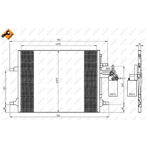 Слика на Ладник за клима NRF EASY FIT 35930 за Volvo S60 D3 - 163 коњи дизел