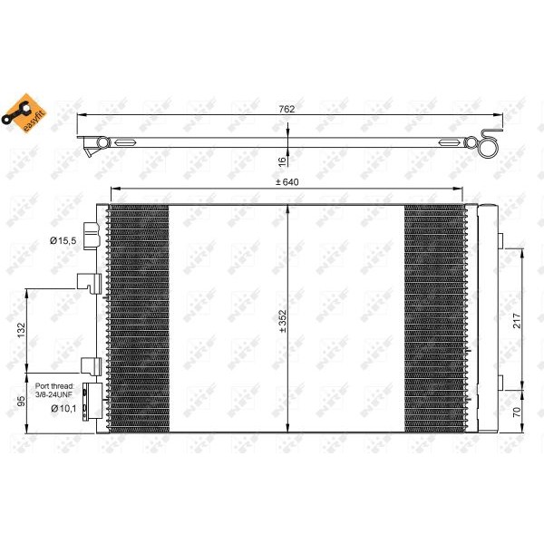 Слика на Ладник за клима NRF EASY FIT 35938 за Renault Megane 3 Grandtour 1.5 dCi (KZ09, KZ0D, KZ1G, KZ1M, KZ1W) - 110 коњи дизел