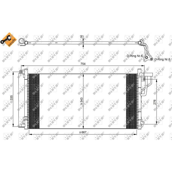 Слика на Ладник за клима NRF EASY FIT 35962 за Hyundai Grandeur (TG) 3.3 - 269 коњи бензин