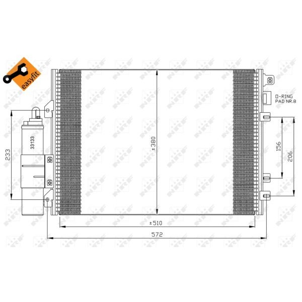 Слика на Ладник за клима NRF EASY FIT 35967 за Nissan Kubistar Box 1.6 16V - 95 коњи бензин