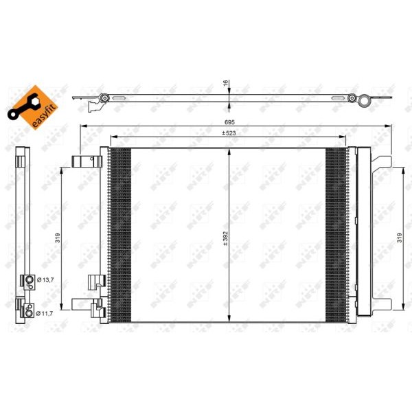 Слика на Ладник за клима NRF EASY FIT 35968