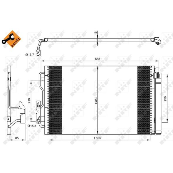 Слика на Ладник за клима NRF EASY FIT 35970 за BMW 3 Gran Turismo F34 325 d - 211 коњи дизел