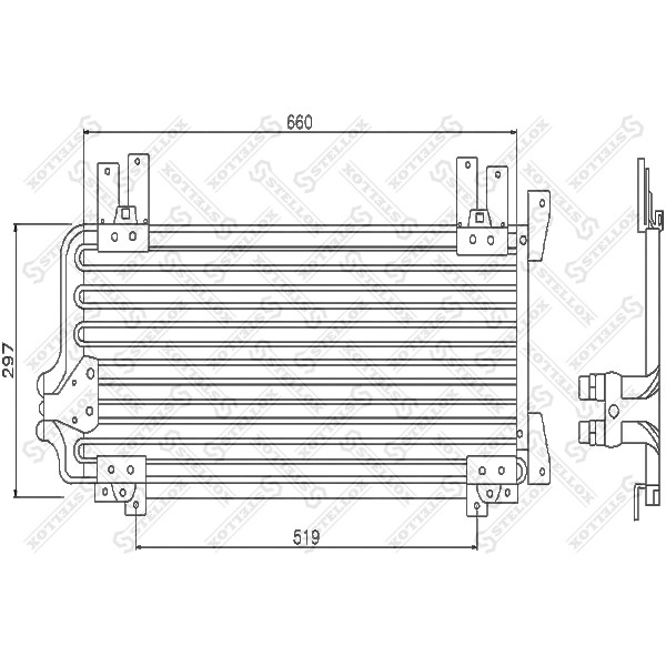 Слика на Ладник за клима STELLOX 10-45238-SX за Renault 21 Hatchback 2.1 Turbo-D (B486, B488, B48V) - 88 коњи дизел