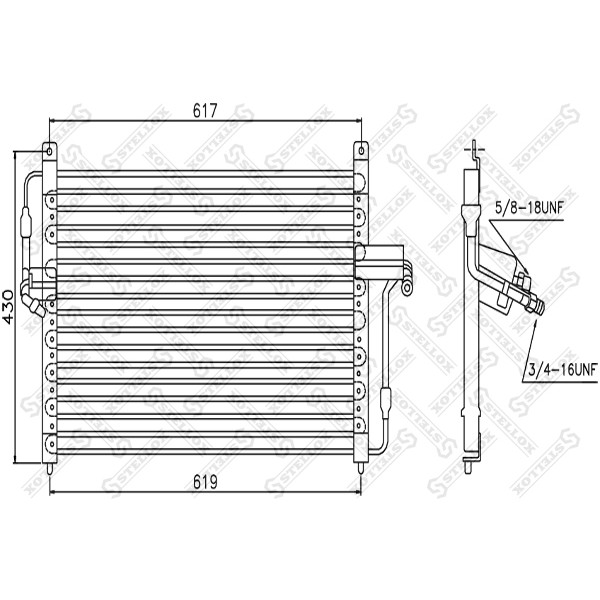 Слика на Ладник за клима STELLOX 10-45241-SX за Opel Senator B 3.0 i - 177 коњи бензин