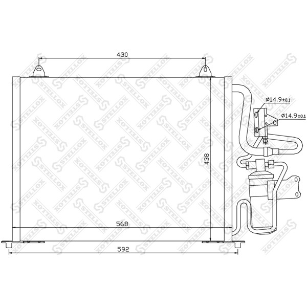 Слика на Ладник за клима STELLOX 10-45309-SX за Renault Safrane (B54) 2.2 (B543) - 137 коњи бензин