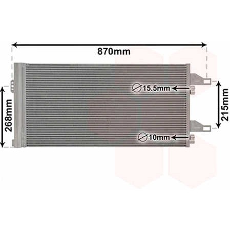 Слика на Ладник за клима VAN WEZEL 09005246 за Fiat Ducato BOX 250 140 Natural Power - 136 коњи компресиран природен газ (метан)