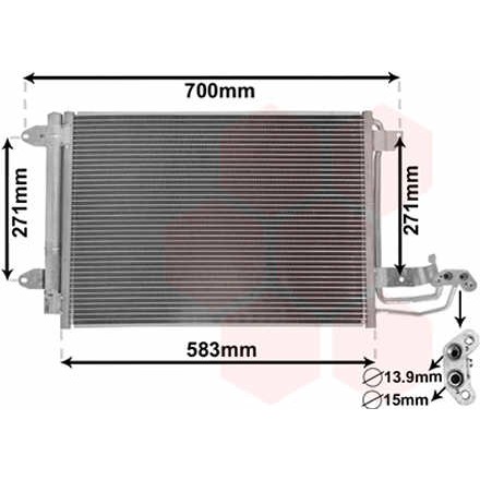 Слика на Ладник за клима VAN WEZEL 58005209 за VW Jetta 5 (1K2) 2.8 VR6 - 174 коњи бензин