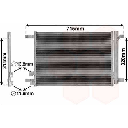 Слика на Ладник за клима VAN WEZEL 58005335 за VW Golf 7 Estate (BA5) 1.4 TSI MultiFuel - 122 коњи Бензин/Етанол