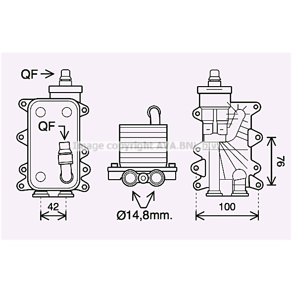 Слика на ладник за масло, автоматски менувач AVA QUALITY COOLING BW3560H за BMW 5 Touring E61 530 d - 231 коњи дизел