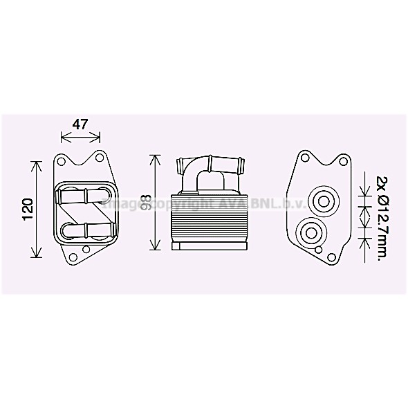 Слика на ладник за масло, автоматски менувач AVA QUALITY COOLING VN3405 за VW Polo 5 (6R) 1.4 BiFuel - 82 коњи Бензин/Автогаз (LPG)