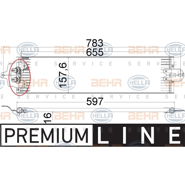 Слика на ладник за масло, автоматски менувач HELLA BEHR  SERVICE  PREMIUM LINE 8MO 376 726-291 за Porsche Cayenne (955, 9PA) Turbo 4.5 - 450 коњи бензин