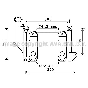 Слика на ладник за масло, ретардер AVA QUALITY COOLING ME3266 за камион Mercedes Actros 1996 2050 AS - 503 коњи дизел