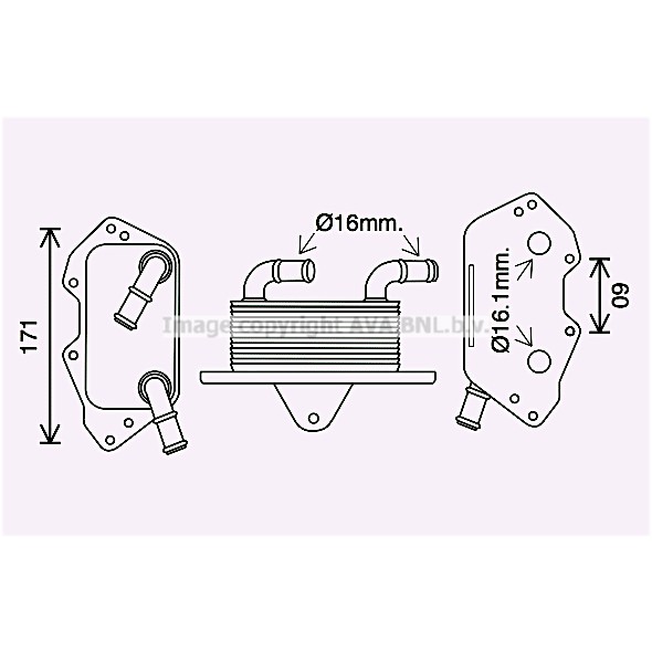 Слика на Ладник за масло AVA QUALITY COOLING AI3404 за Audi A6 Allroad (4FH, C6) 3.2 FSI quattro - 255 коњи бензин