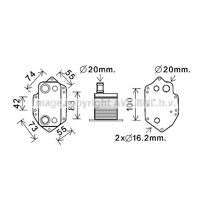 Слика на Ладник за масло AVA QUALITY COOLING BW3554 за BMW 3 Touring E46 330 xd - 204 коњи дизел