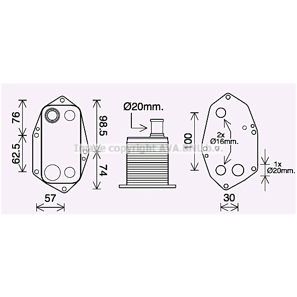 Слика на Ладник за масло AVA QUALITY COOLING BW3571 за BMW 5 Sedan E39 525 d - 163 коњи дизел