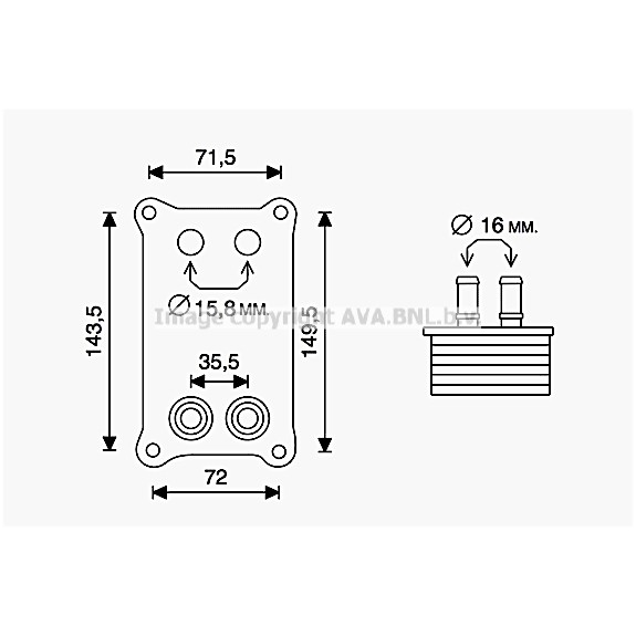 Слика на Ладник за масло AVA QUALITY COOLING FD3623 за Ford Mondeo 3 Clipper (BWY) 2.0 16V - 146 коњи бензин