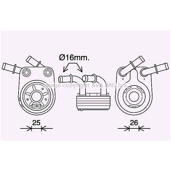 Слика на Ладник за масло AVA QUALITY COOLING FT3458 за Fiat Doblo Cargo 223 1.9 JTD - 105 коњи дизел