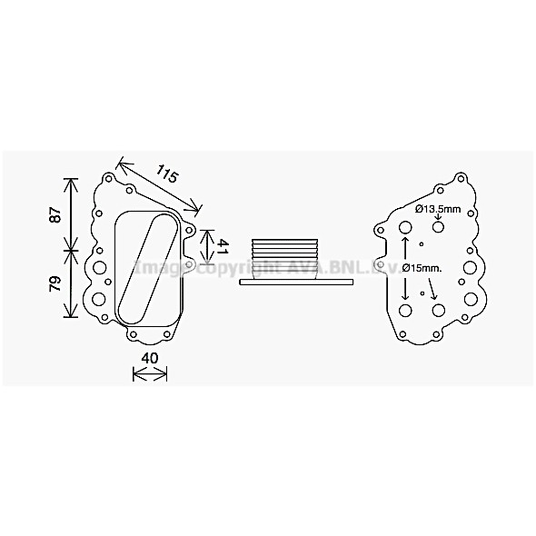 Слика на Ладник за масло AVA QUALITY COOLING MS3713 за Mercedes A-Class (w169) A 200 CDI (169.008, 169.308) - 140 коњи дизел