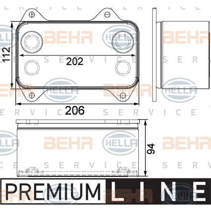 Слика на Ладник за масло HELLA BEHR  SERVICE  PREMIUM LINE 8MO 376 733-421 за камион DAF CF 85 FA 85.430 - 428 коњи дизел