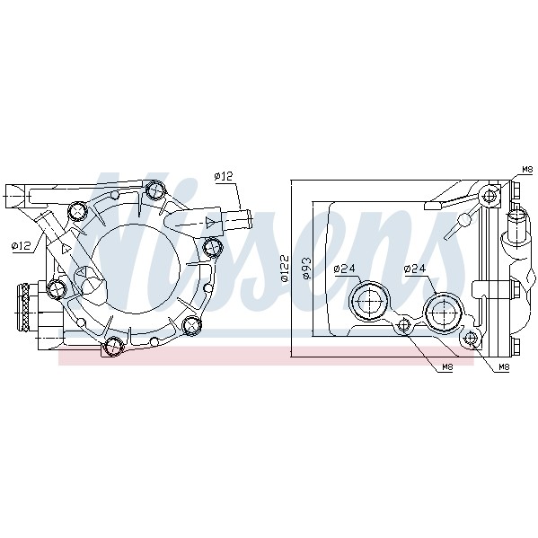 Слика на Ладник за масло NISSENS 90583 за Mercedes Sprinter 4-t Box (904) 414 NGT - 129 коњи Бензин/Метан (CNG)