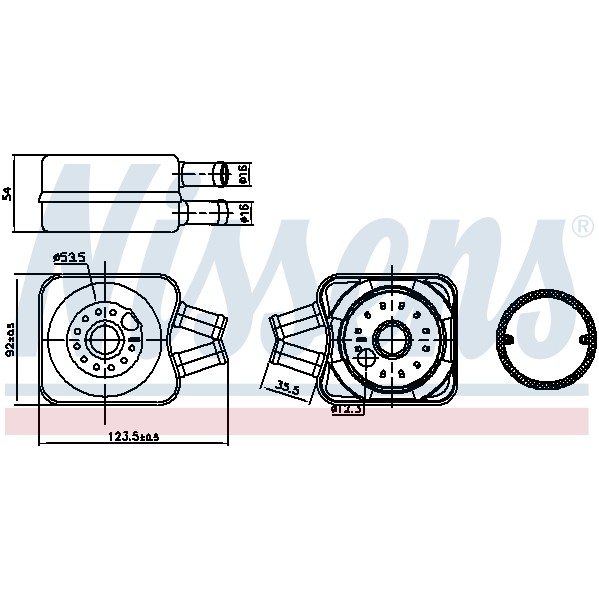 Слика на Ладник за масло NISSENS 90607 за VW Caddy 2 Box (9K9A) 1.7 SDI - 57 коњи дизел