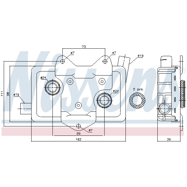 Слика на Ладник за масло NISSENS 90618 за Mercedes Sprinter 3-t Platform (903) 310 D 2.9 - 102 коњи дизел