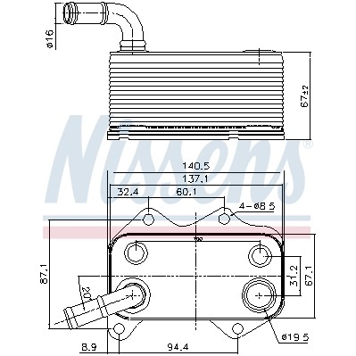 Слика на Ладник за масло NISSENS 90660 за Seat Exeo (3R2) 2.0 TFSI - 211 коњи бензин