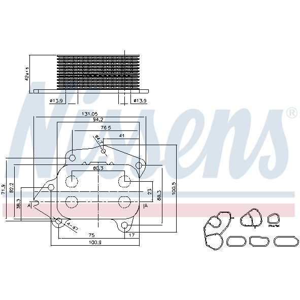 Слика на Ладник за масло NISSENS 90670 за Peugeot Partner Box (5) 1.6 HDi 75 - 75 коњи дизел