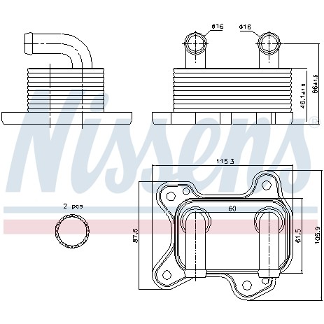 Слика на Ладник за масло NISSENS 90682 за Opel Astra G Saloon 1.7 DTI 16V - 75 коњи дизел