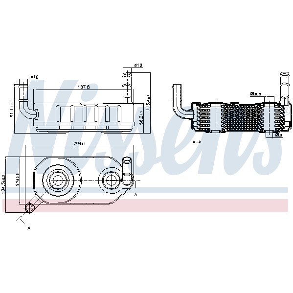 Слика на Ладник за масло NISSENS 90708 за VW Transporter T4 Box 2.5  Syncro - 115 коњи бензин