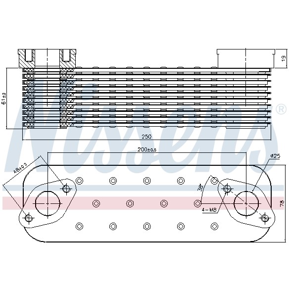 Слика на Ладник за масло NISSENS 90727 за камион MAN TGA 18.350, 18.360 FC, FLC, FLLC, FLLRC, FLLW, FLRC, FLLRW, FRC - 350 коњи дизел