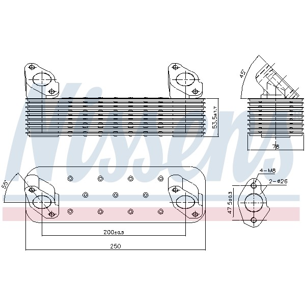 Слика на Ладник за масло NISSENS 90728 за Nissan Almera Classic (B10) 1.6 16V - 107 коњи бензин