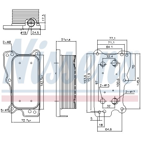 Слика на Ладник за масло NISSENS 90783 за Mercedes GLK-class (x204) 280 4-matic (204.981) - 231 коњи бензин