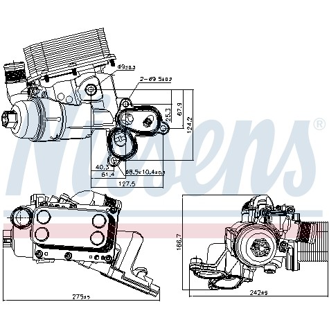 Слика на Ладник за масло NISSENS 90924 за Renault Laguna 2 Sport Tourer (KG0-1) 2.0 dCi (KG1T) - 150 коњи дизел