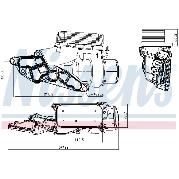 Слика на Ладник за масло NISSENS 90933 за Mercedes Vito BUS (w639) 126 - 258 коњи бензин