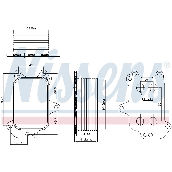 Слика на Ладник за масло NISSENS 90966 за Peugeot 2008 1.6 BlueHDi - 116 коњи дизел