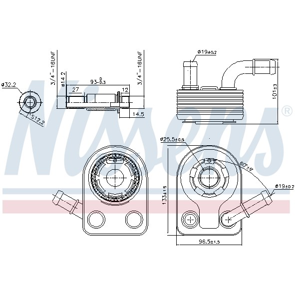 Слика на Ладник за масло NISSENS 90972 за Ford C-Max 2010 1.6 EcoBoost - 150 коњи бензин