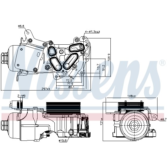 Слика на Ладник за масло NISSENS 91124 за Citroen C4 Grand Picasso 2 1.6 HDi 90 - 92 коњи дизел