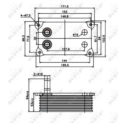 Слика на Ладник за масло NRF 31071 за Ford Mondeo 3 Clipper (BWY) 2.0 16V - 146 коњи бензин