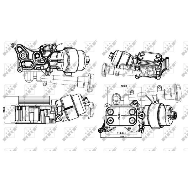 Слика на Ладник за масло NRF 31326 за Lancia Musa (350) 1.3 D Multijet - 70 коњи дизел