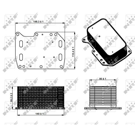 Слика на Ладник за масло NRF 31334 за Opel Movano B Platform 2.3 CDTI FWD (EV, HV, UV) - 170 коњи дизел