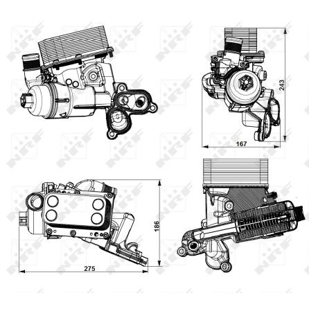 Слика на Ладник за масло NRF 31751 за Renault Megane 3 Grandtour 2.0 dCi (KZ0L) - 160 коњи дизел