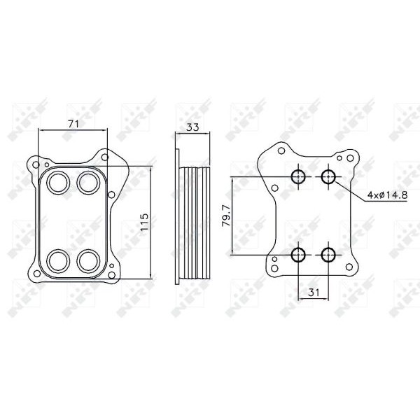 Слика на Ладник за масло NRF EASY FIT 31167 за Fiat Doblo Cargo Platform 263 1.4 - 95 коњи бензин