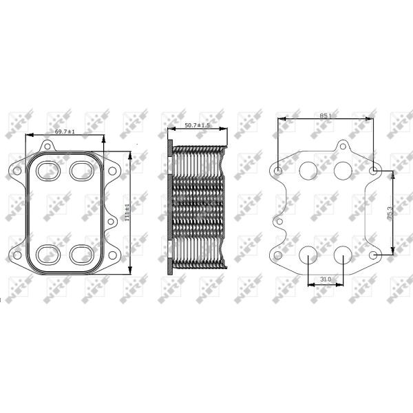 Слика на Ладник за масло NRF EASY FIT 31263 за VW Jetta 6 (162) 1.6 TDI - 105 коњи дизел