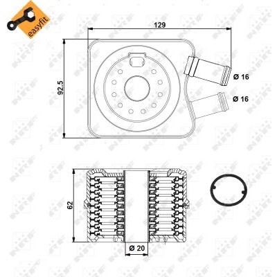 Слика на Ладник за масло NRF EASY FIT 31306 за VW Jetta 4 Estate (1J6) 1.9 TDI 4motion - 101 коњи дизел