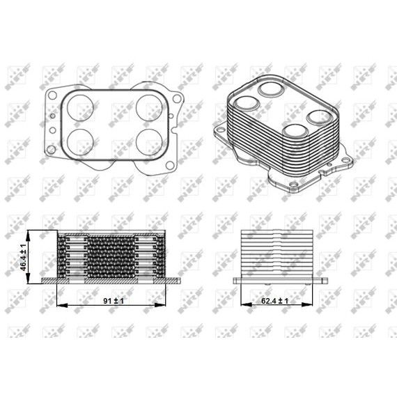 Слика на Ладник за масло NRF EASY FIT 31338 за Ford Grand C-Max 2.0 TDCi - 115 коњи дизел